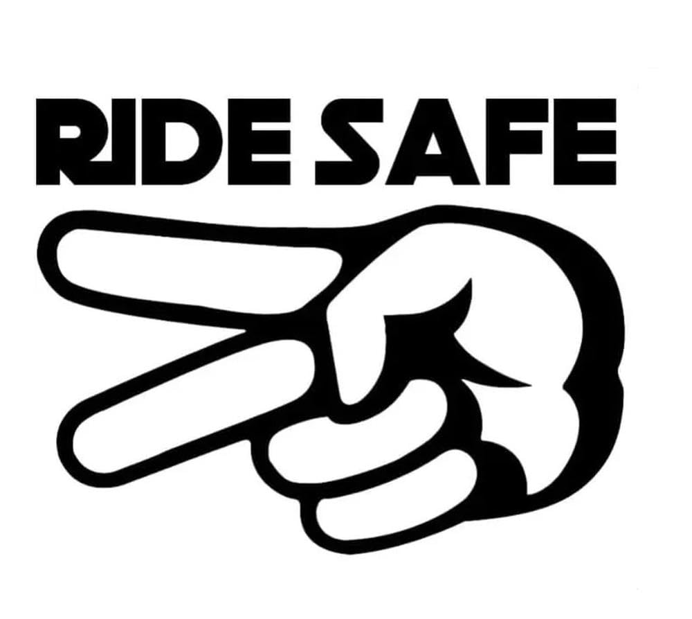 Ride Safe Fingers Down Vinyl Sticker Decal for Motorcycle Car Window Bumper(Black)