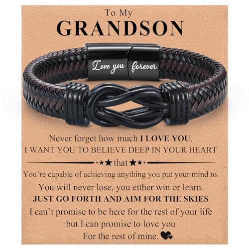 Pulsera trenzada de cuero con grabado para hombre miniatura 1