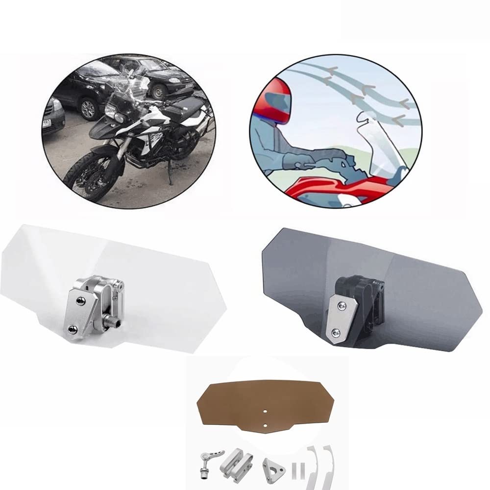 Regolabile Cupolino per BMW R 1200 GS Parabrezza Parabrezza Moto Nero Trasparente Universale Moto(Nero)