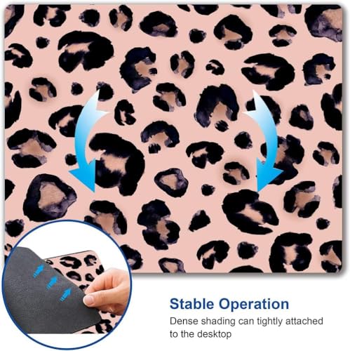 Image of Premium-Textured Mouse Pad, Non-Slip Rubber Base Mousepad for Laptop, Computer & PC, 9.5x7.9 in - Enhanced Precision, Ergonomic Comfort, Ideal for Gaming & Office (Leopard)