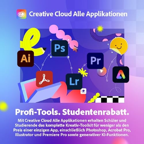 Adobe Creative Cloud Pro | Student & Teacher | Grafik Design | Gen AI | 1 Jahr| PC/Mac| Digital Download