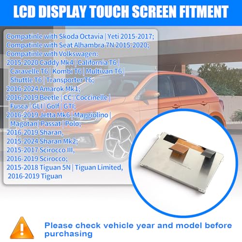 Image of Touch Screen Display 6.5 inch LCD TDO-WVGA0633F00039 Compatible with VW Magotan B7 Jetta Passat Scirocco Golf 6R Polo Tiguan Multimedia Navigation MIB STD2 MIB200 682 Fit for Skoda Octavia Yeti