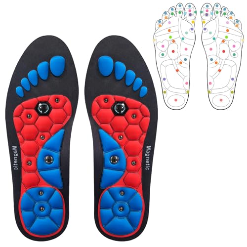 Plantillas magnéticas originales,Plantillas de acupresión, Plantillas magnéticas cómodas transpirables, para pies doloridos, hombres y mujeres, 40-43