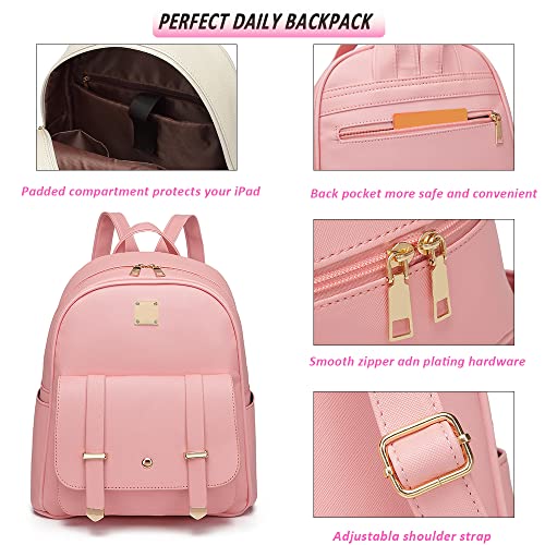 Image of MACCINELO Cute Leather Mini Backpack Purse for Women Bowknot Small Backpack for Girls gift Rucksack Ladies Shoulder Bag 3pcs