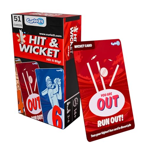 Image of Hit & Wicket Cricket Card Game for Kids, Teens, Adults & Families | Perfect Indoor Fun Activity | Birthday /Return Gifts for Boys & Girls | Fast-Paced Strategy | 2-4 Players