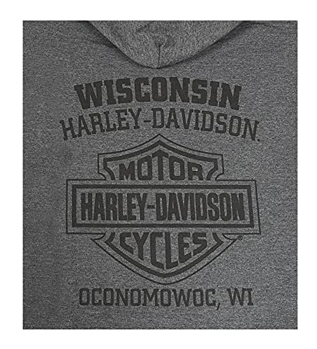 Harley-Davidson Men's Sentinel H-D Zip-Up Cotton-Blend Hoodie, Charcoal Heather2