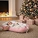 Baby Lounger for Newborn 0-24 Months, Snuggle Nest for Baby Girls Boys, Breathable & Soft Cotton Infant Lounger Cover, Portable and Lightweight Baby Cushion for Home and Travel (Pink)