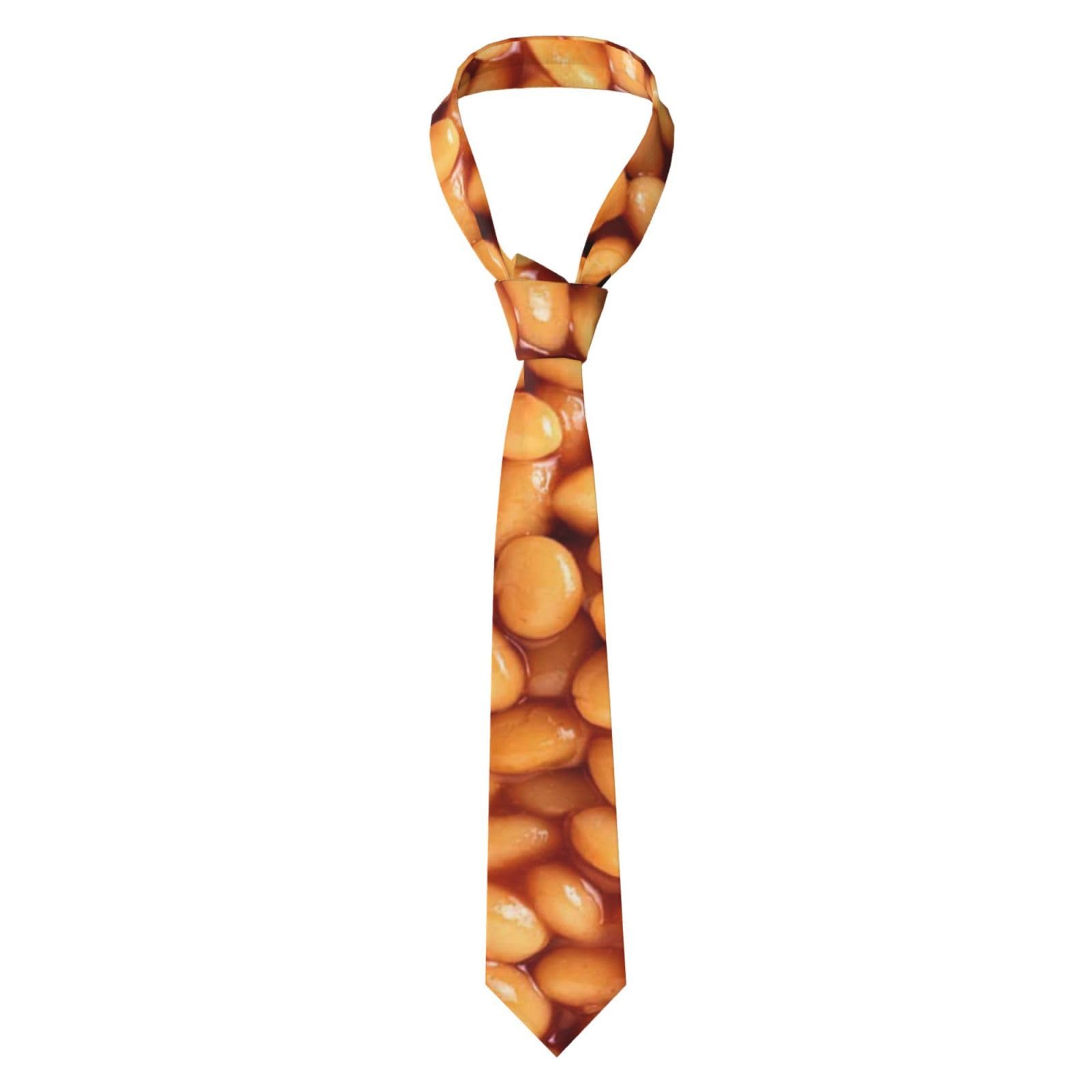 Poadnly Baked Beans, Neckties Mens Ties Polyester Novelty Skinny Tie For Wedding Party