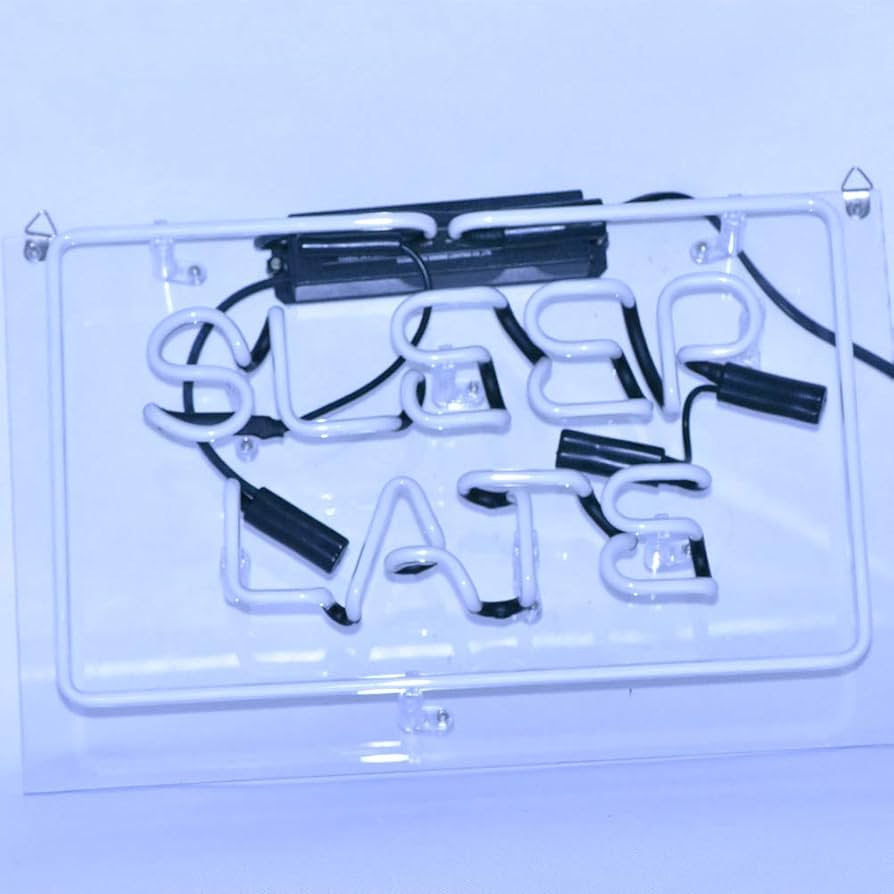 sleep late ネオンサイン 青色 バー 家装飾 インテリア13＊8インチ Amazon.co.jp: sleep late ネオンサイン ライトNEON SIGN 青色