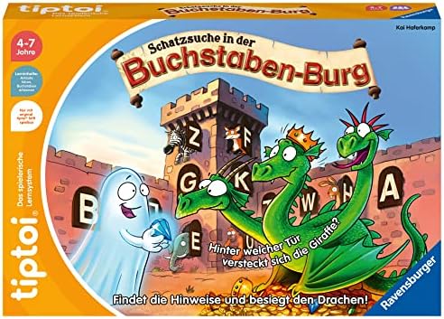 Ravensburger tiptoi 00124 Schatzsuche in der Buchstabenburg, Spiel für Kinder von 4-7 Jahren, für 1-4 Spieler