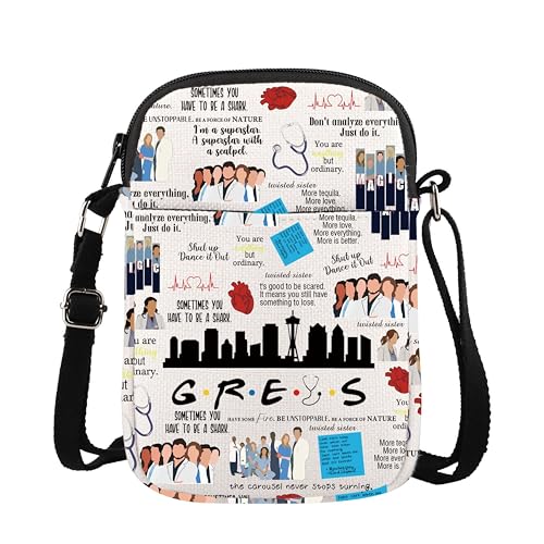 XYANFA Grrreey Crossbody Bag Medical TV Show Fan Gift Doctor Anatomy Thank You Gift Grrreey Handbag