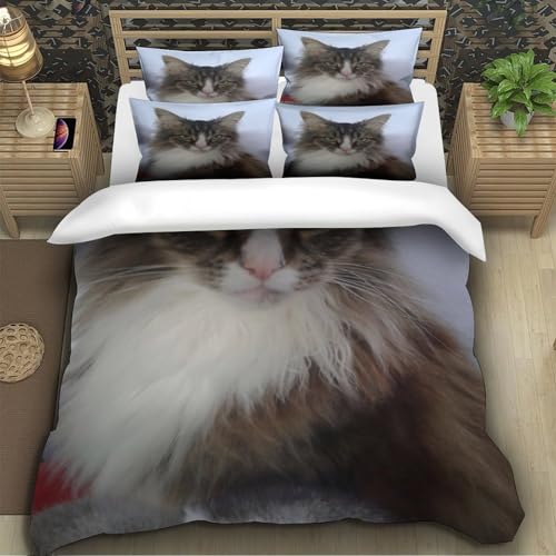 Housse de couette microfibre hypoallergique lit double 3D - 5
