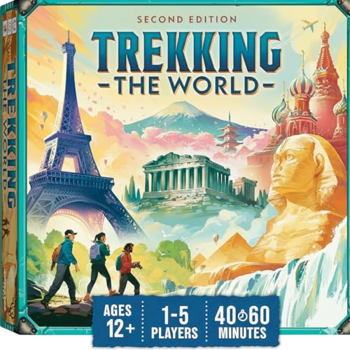 Underdog Games Trekking the World 2nd Edition - Award-Winning Board Games for Kids & Adults Ages 12+ - Easy-to-Learn Strategy Journey for Globetrotters, Perfect for Family Game Night & Educational Fun