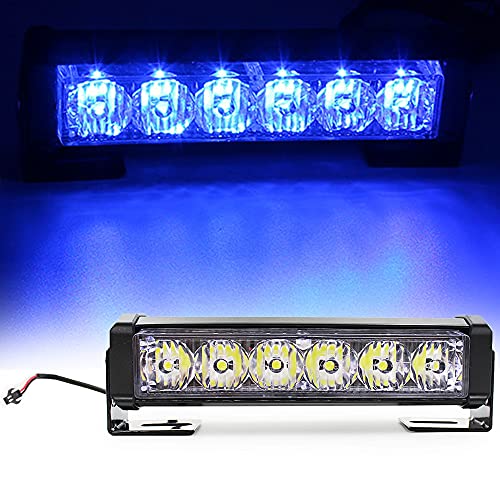 FOXCID Replacement of 2 X 6 and 4 X 6 LED 9 Modes Traffic Advisor Emergency Warning Vehicle Strobe Lights for Interior Roof/Dash/Windshield/Grille/Deck Universal Waterproof (Blue)