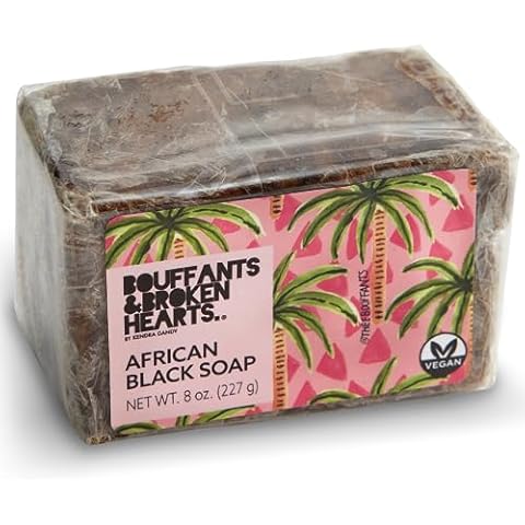 Ashanti Naturals Authentic African Black Soap Bar | Cleansing and Nourishing Black African Soap Bar| Acne Bar Soap with Shea Butter and Coconut Oil (8oz) Cover