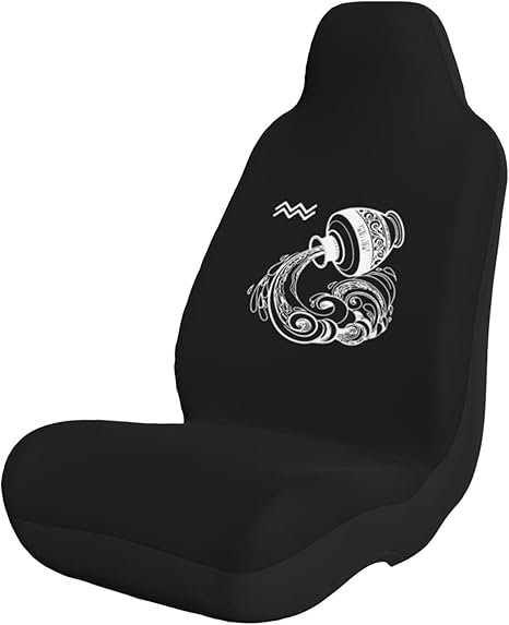 Zodiac Sign Aquarius Car Front Seat Covers Durable Stretch Front Seat Protector Cover, for SUV, Sedan, Trucks 2 PCS