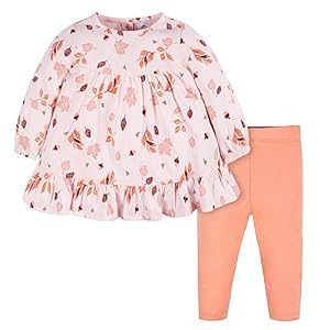 Gerber Baby Girls’ Toddler 2 Piece Dress & Pant Playwear Set