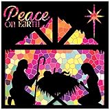 Christliche Weihnachtskarten mit Umschlag Set, 10 Stück - Peace on Earth, Lukas 2:14, Nostalgie Weihnachtskarten mit Umschlägen, Weihnachtsgruß auf der Innenseite in Englisch