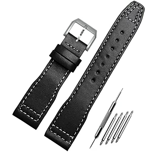 HEYOZURY Reloj Correas Para IWC de Banda Pulsera de Cuero IWC 20mm 21mm Pulsera de Cuero Suave de Alta Calidad para la Serie IWC Pilot Cover