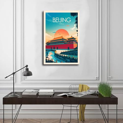 Beijing China Cité interdite impression sur toile tableau déco salon 40x60cm - 3