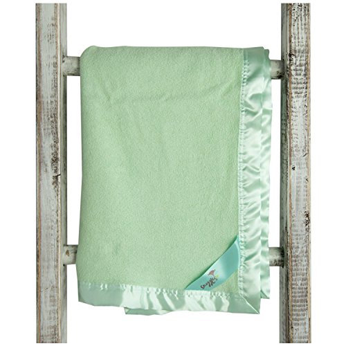 Bamboo Green Toddler Blanket For Boys Or Girls- Snuggle With Your Newborn Baby - Natural Child's Throw Blanket With Satin Edging - Perfect For Travel Registry! 34 X 47 Inches #TOP3