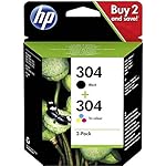 HP - Confezione combinata originale 304 nero e colore per HP Deskjet 3700 HP Deskjet 3720 HP Deskjet 3730