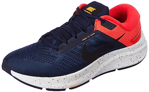 NIKE Air Zoom Structure 24 Men's Running Shoes, Men's Sneaker, Obsidian Bright Crimson, 12 US