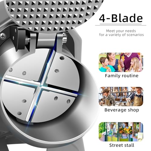 INSELY Electric Ice Shaver Snow Cone Maker Prevent Splash Stainless Steel 4 Blade Machine,200lbs/hr with Ice Pick for Home and Commercial Use（Silver） - Thumbnail 2