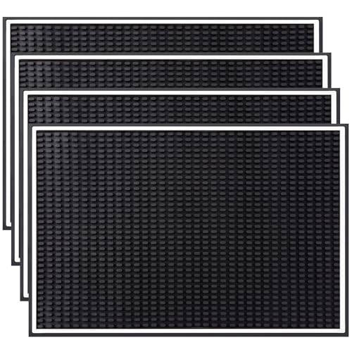 4-Piece 18x12 Rubber Bar Mat Set