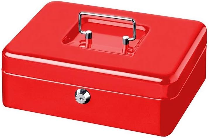 Cassetta Portavalori Rossa Con Vassoio Portamonete - Serratura Di Sicurezza, Dimensioni 200x160x90mm - Foto 8