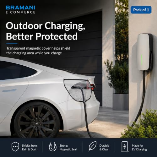 Image of Magnetic EV Charger Cover - Rainproof & Waterproof Outdoor Extension Kit for Electric Car Charging Port Plug, Dust‑Proof Protection Guard Compatible with Most EV Models - Universal Fit