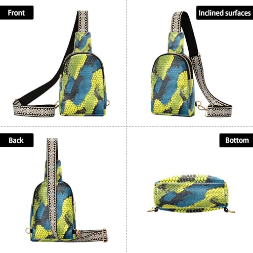 Imprimé tendance en fourrure de serpent bleu vert chic pour accessoire mode élégant - 3