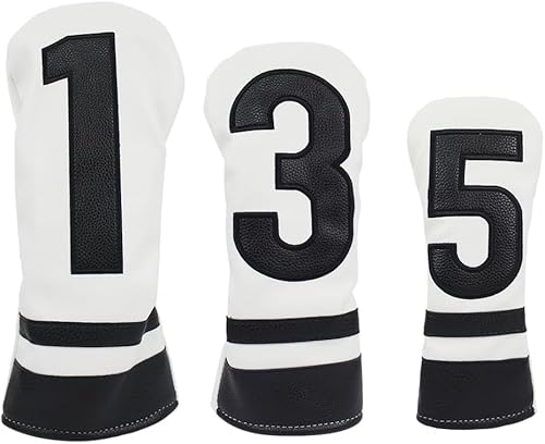 Scott Edward 1/3 Pcs Golf Club Covers, PU Big Number 1 3 5