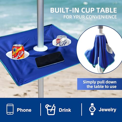 Ammsun TS71110-BLE 7Ft Heavy Duty High Wind Beach Umbrella thumb #1