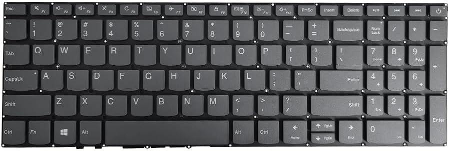 New Replacement Keyboard Compatible with Lenovo V145-15AST V320-17isk V320-17ikb, IdeaPad 130-15AST 320-15ABR 320-15AST 320-15IAP 320-17AST 320-17ISK 330-15AST L340-15API Grey
