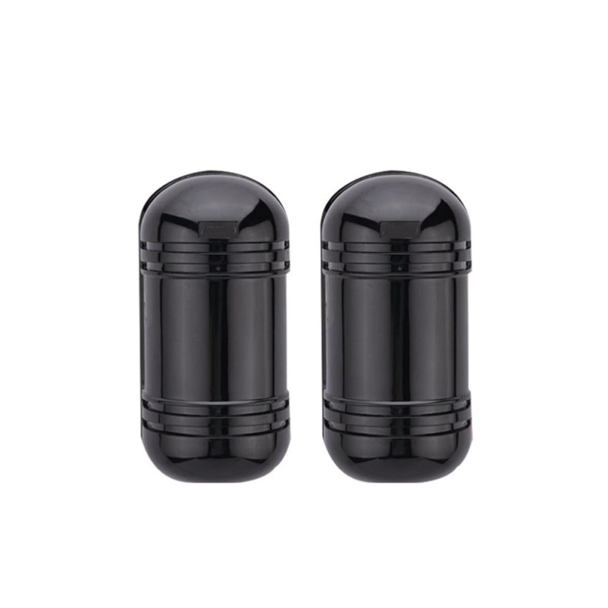Détecteur Infrarouge à Double Faisceau Cylindre Pc, Noir 100m | Usage Intérieur et Extérieur, Forte Résistance aux Intempéries, Installation Facile, 3 Voyants Led, Angle Réglable