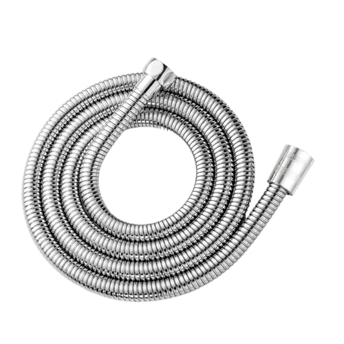 Manguera Ducha Flexo Manguera de ducha Flexible 1,5 m, mangueras plomería, accesorios baño cromados acero inoxidable, arandelas, tubo cabezal(Silver)