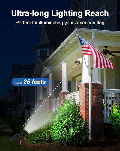 Falove Solar Spot Lights Outdoor Waterproof For Flag thumb #1