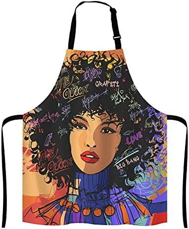 Lefolen Beautiful Young Afro-american Fashion Model Bib Apron with Adjustable Neck for Men Women,Suitable f…