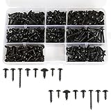 🔨【Paket Inhalt】--340 Stk. selbstschneidende Schrauben mit Bugle-Kreuzkopf.Sortiment bestehend aus Blechschrauben in unterschiedlichen Größen,Geeignet zur Befestigung von Blechteilen & Kunststoffen.