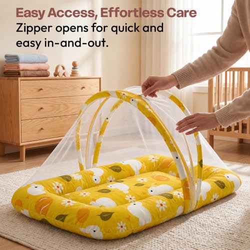 Image of StarAndDaisy 3 in 1 Baby Mosquito net for Sleeping, Mosquito net for Newborn Baby with Washable Design, Soft Bed.