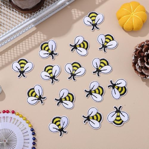 Patchs appliqués tissu brodé abeilles accessoires couture customisation vêtement - 8