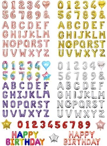 Ealimun アルファベット バルーン レターバルーン 数字 英語 英字 ローマ字 風船 balloon 誕生日 イベント 飾り付け 約40cm (バイオレット, S)