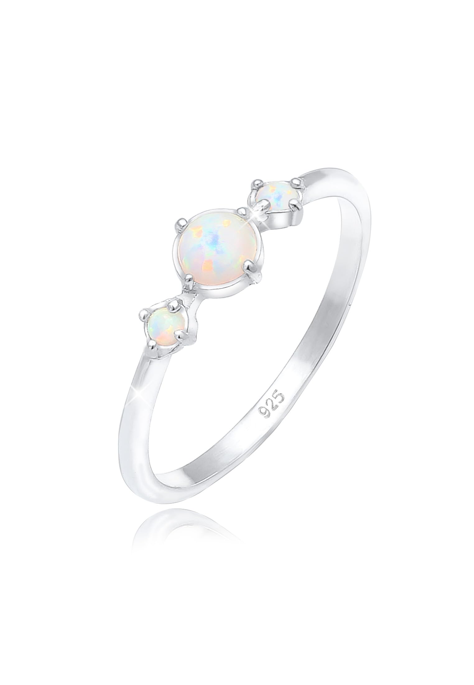 Elli Ring Ladies Band Geo Vintage Trend with Synthetic Opal in 925 Sterling Silver
