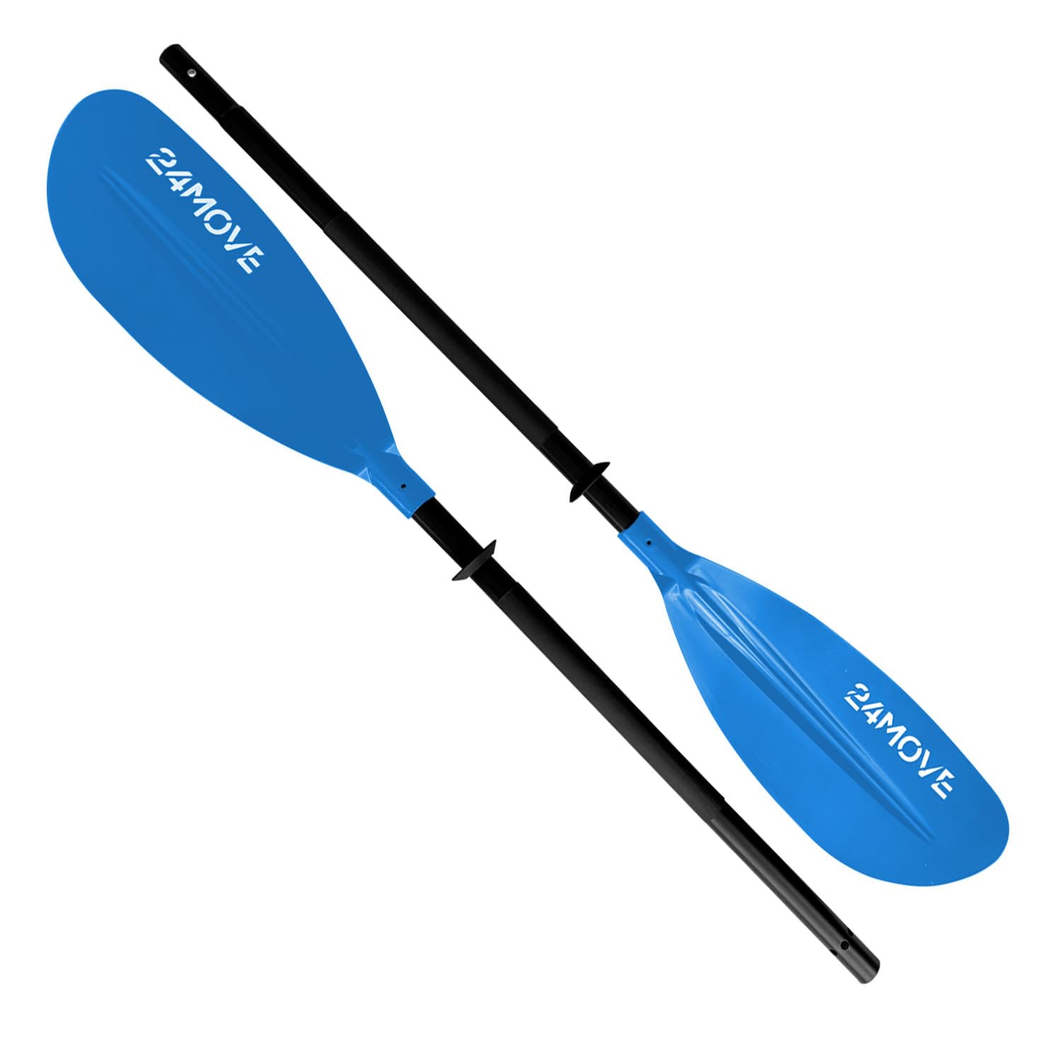 24MOVE® Doppelpaddel LAGO Paddel 220cm Kanupaddel Aluminium, Stand-Up Paddling, Paddel für Kajak, Schlauchboot, verstellbar