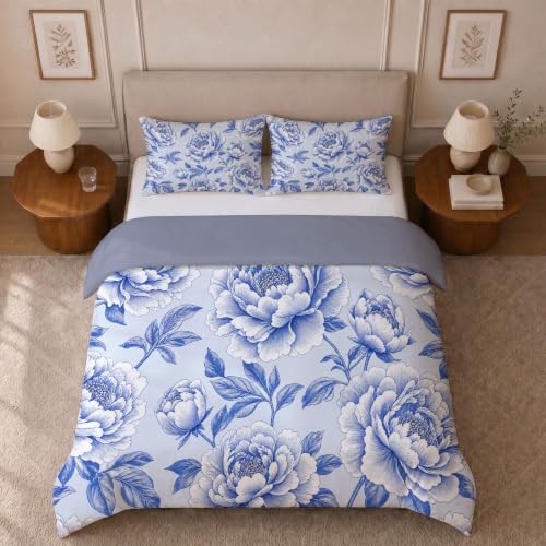 Housse de couette 220x240 cm bleu clair infroissable à fermeture éclair pratique - 4