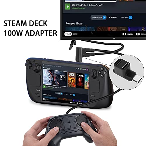 QIANRENON Adapter kątowy 1 do 2 USB C 3.1 90° 10 Gb/s USB 3.1 typ C męski na USB C3.1 i USB C2.0 podwójne żeńskie złącze kątowe, obsługa 4K przy 60 Hz HD 100 W, do smartfona, laptopa, tabletu Steam