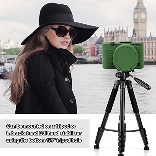 Image of Easy Hood Case for Sony Cyber-Shot RX100 VII, Soft Silicone Protective Cover Protector Skin Removable Lens Cover for Sony DSC-RX100 VII DSC-RX100M7 Digital Camera (Green)
