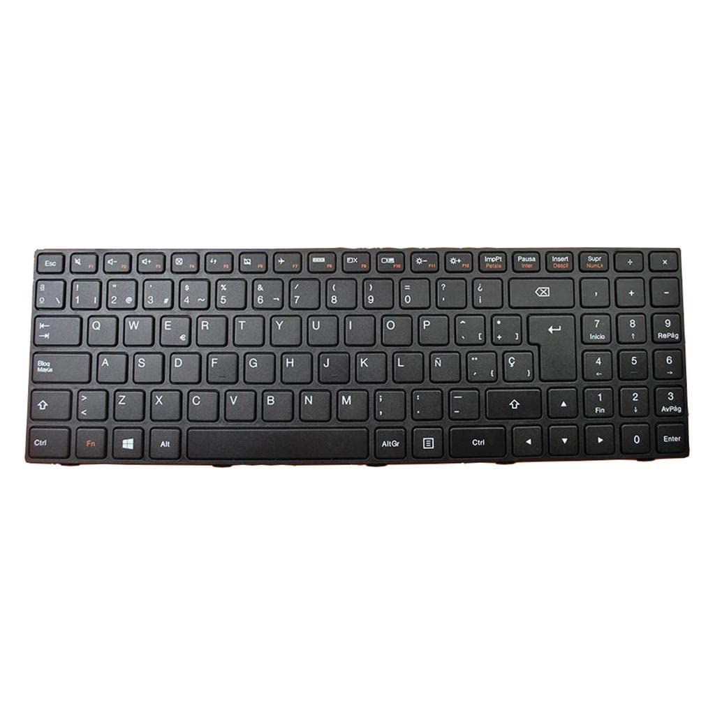 Clavier espagnol rétroéclairé rouge ordinateur portable noir bureau - 8
