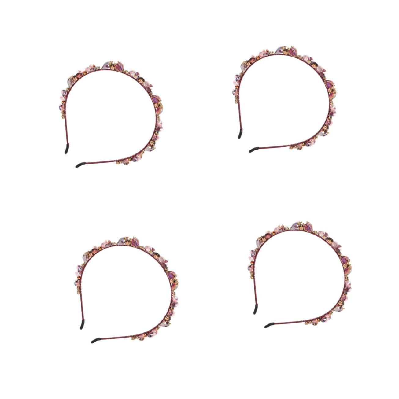 4 Pezzi Fascia Barocca Sposa in Cristallo Cerchietto con per Matrimonio e Party Accessorio